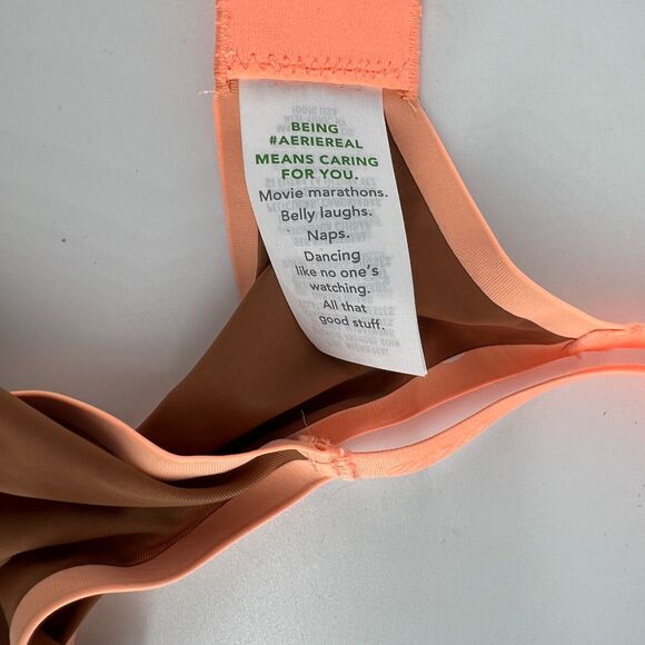 Aerie Womens 34B Real Free Full Coverage brown orange bra NWOT Underwire Nylon - Picture 3 of 6